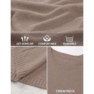 NENONA Women's Spring Summer 2 Piece Outfits Long Sleeve Tunic Sweater & Shorts Knit Lounge Sets Beach Vacation Casual Clothes,Camel,S