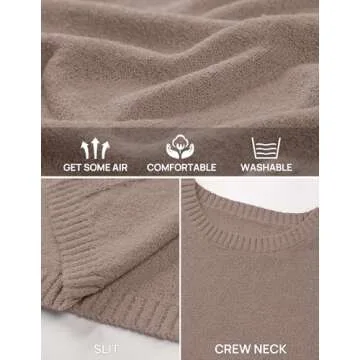 NENONA Women's Spring Summer 2 Piece Outfits Long Sleeve Tunic Sweater & Shorts Knit Lounge Sets Beach Vacation Casual Clothes,Camel,S