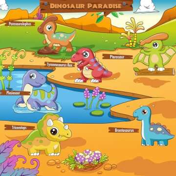 Dinosaur Paradise Magnetic Tiles Set - Exciting Educational Building Blocks for Kids
