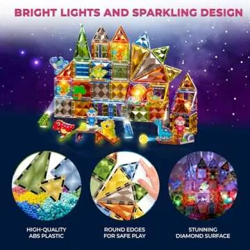 Dinosaur Magnetic Tiles Set for Kids 3-12 - STEM Fun