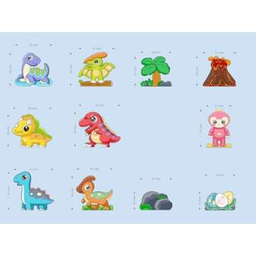 Dinosaur Magnetic Tiles Set for Kids 3-12 - STEM Fun