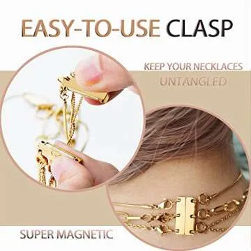 Layering Necklace Clasp 18 K Gold and Silver Separator for Stackable Necklaces