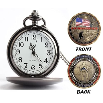 Veteran Gift Set: Pocket Watch & Challenge Coin