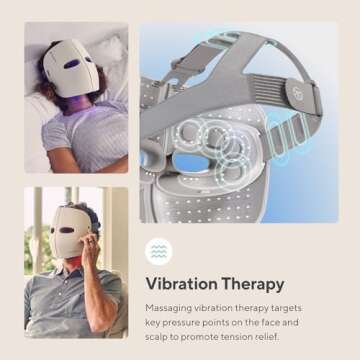 TheraFace Mask LED Light Therapy Skin Care Face Mask with Vibrating Massage - FSA Eligible Blue & Red Light Therapy for Face - LED Face Mask Facial Massager for Wrinkles, Skin Tightening & Dark Spots