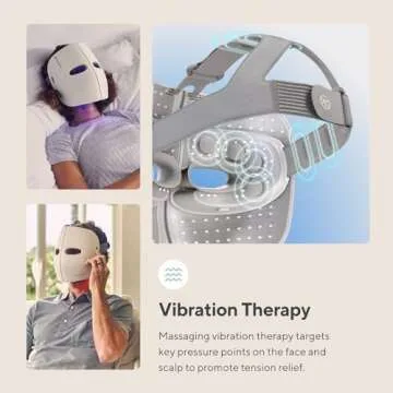 TheraFace Mask LED Light Therapy Skin Care Face Mask with Vibrating Massage - FSA Eligible Blue & Red Light Therapy for Face - LED Face Mask Facial Massager for Wrinkles, Skin Tightening & Dark Spots