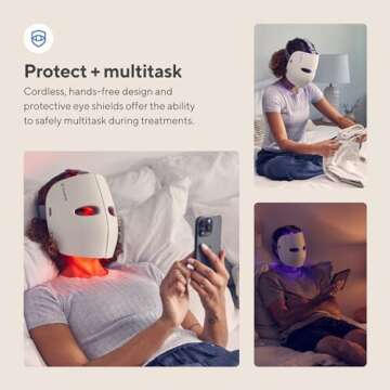 TheraFace Mask LED Light Therapy Skin Care Face Mask with Vibrating Massage - FSA Eligible Blue & Red Light Therapy for Face - LED Face Mask Facial Massager for Wrinkles, Skin Tightening & Dark Spots
