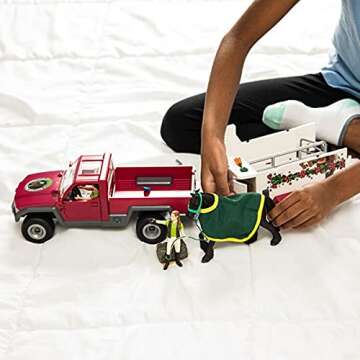 Schleich Horse Club, 15-Piece Playset, Horse Toys for Girls and Boys 5-12 years old Pick Up with Horse Box