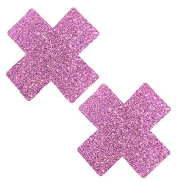Neva Nude Pegasus Kisses Iridescent Pink Purple Glitter X Factor Nipztix Pasties Nipple Covers for F...