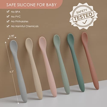 Silicone Feeding Spoons for Baby Soft-Tip & Dishwasher Safe