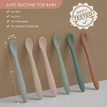 Silicone Feeding Spoons for Baby Soft-Tip & Dishwasher Safe