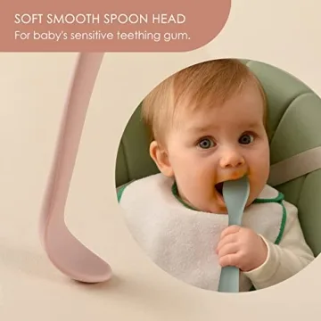 Silicone Feeding Spoons for Baby Soft-Tip & Dishwasher Safe