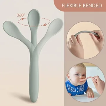 Silicone Feeding Spoons for Baby Soft-Tip & Dishwasher Safe