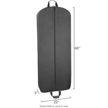 WallyBags® 60” Deluxe Travel Garment Bag for Dresses and More