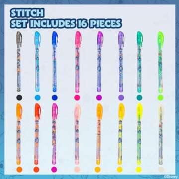 Disney Stitch 16 Piece Glitter Pen Body Art Set - Perfect for Creative Play!