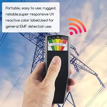 Jinyi EMF Meter 5 LED Magnetic Field Detector Ghost Hunting Paranormal Equipment Tester Counter (3 pcs)