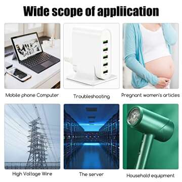 Jinyi EMF Meter 5 LED Magnetic Field Detector Ghost Hunting Paranormal Equipment Tester Counter (3 pcs)