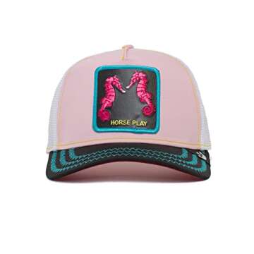 Goorin Bros. The Farm Summer Nights Capsule Trucker Hat, Pink. Black/Green/White, One Size