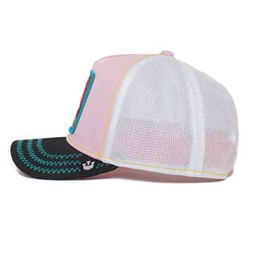 Goorin Bros. The Farm Summer Nights Capsule Trucker Hat, Pink. Black/Green/White, One Size