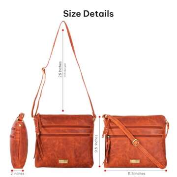 VALENCHI Crossbody Bag for Women - Genuine Leather Crossbody Purses - Fashionable Women's Crossbody Purse - Medium Size