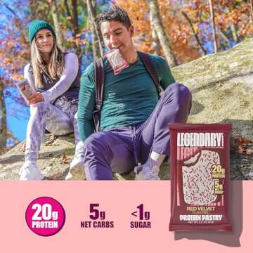 Legendary Foods 20 gr Protein Bar Alternative Tasty Pastry | Low Carb gluten free | Keto Friendly | No Sugar Added | High Protein Snacks | On-The-Go Breakfast | Keto Food - Red Velvet (8-Pack)