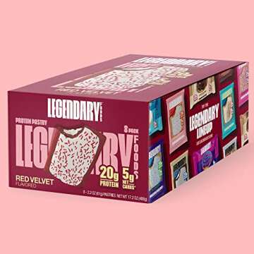 Legendary Foods 20 gr Protein Bar Alternative Tasty Pastry | Low Carb gluten free | Keto Friendly | No Sugar Added | High Protein Snacks | On-The-Go Breakfast | Keto Food - Red Velvet (8-Pack)