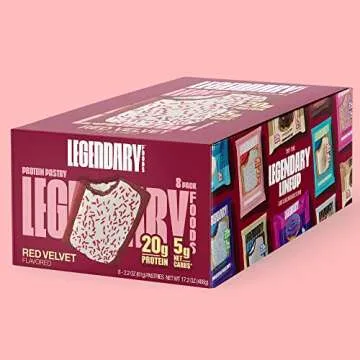 Legendary Foods 20 gr Protein Bar Alternative Tasty Pastry | Low Carb gluten free | Keto Friendly | No Sugar Added | High Protein Snacks | On-The-Go Breakfast | Keto Food - Red Velvet (8-Pack)