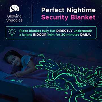 GLOWING SNUGGLES Premium Glow in The Dark Unicorn Blanket - Soft Pink Unicorn Blanket - Cool Unicorn Gift for Teen Girls - Girls Blanket - Unicorn Toys