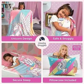 GLOWING SNUGGLES Premium Glow in The Dark Unicorn Blanket