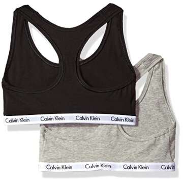 Calvin Klein Women's Carousel 2 Pack Bralette, Black/Grey, M