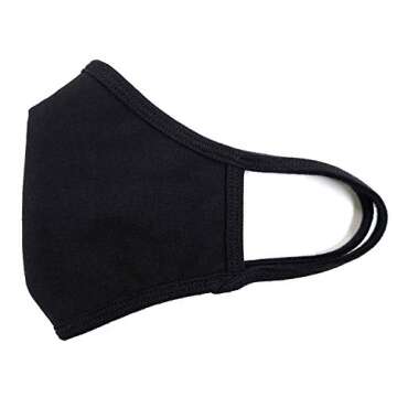 ECOMADE ARERNA Fashion Protective Face Mask Dust Cotton Washable Reusable Mask with Replacement Filter Pocket, Made in Korea Black