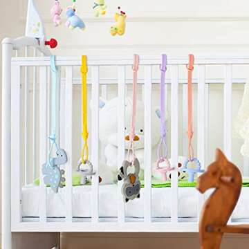 Nuanchu 10 Pcs Toy Straps for Baby, Silicone Set Pacifier Clip, Applies to Car Seat Toy, Teether Toy...