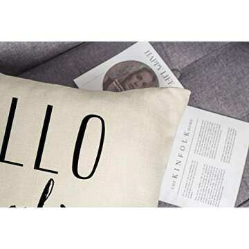 4TH Emotion Fall Pumpkin Pillow Covers 18x18 Set of 4 Farmhouse Autumn Thanksgiving Decorations Buffalo Thankful Cushion Case for Sofa Couch