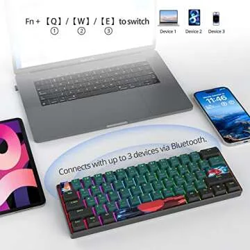 Surmen GT61 Wireless 60% Gaming Keyboard with RGB Backlight