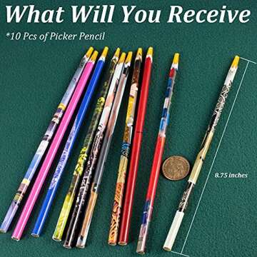 GA&EN Self Adhesive Pickup Pencil for Rhinestones and Diamond Painting, 10 PCS Long Rhinestone Picke...