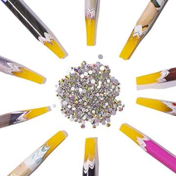 GA&EN Self Adhesive Pickup Pencil for Rhinestones and Diamond Painting, 10 PCS Long Rhinestone Picker Tool Kit for Nail Art, Nail Dotting Tools for Manicure, Jewel Applicator Gem Picker Pen Tool