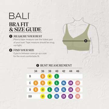 Bali Womens Comfort Revolution Easylite Wireless T-shirt Bra, Pullover Wirefree Full Coverage Bra, Black, Medium US