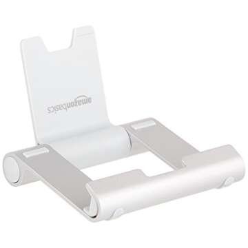 Amazon Basics Multi-Angle Portable Stand for iPad Tablet, E-reader and Phone - Silver