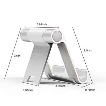 Amazon Basics Multi-Angle Portable Stand for iPad Tablet, E-reader and Phone - Silver