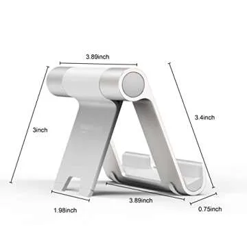 Amazon Basics Multi-Angle Portable Stand for iPad Tablet, E-reader and Phone - Silver