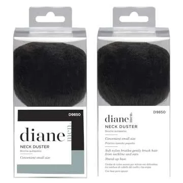 Diane Neck Duster Brush for Hair Cutting, Removes Loose Hair from Neckline and Ears, Soft Nylon Bristles, Stand Up Base, 5”, Medium
