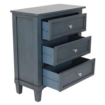 Decor Therapy Beckett 3-Drawer Antique Navy Side Table