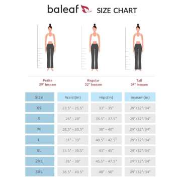 BALEAF Women's Flare Leggings with Pockets High Waisted Yoga Pants Casual Workout Wide Leg Pants Navy Blue 29" M