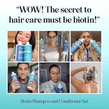 Rosemary Biotin Shampoo and Conditioner Set - Volumizing Shampoo and Conditioner for Thinning Hair w...