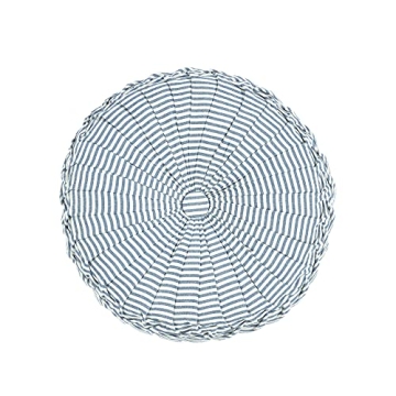 Lush Decor Blue Ticking Stripe Decorative Pillow 14" Round