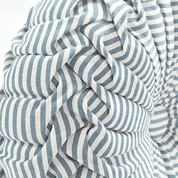 Lush Decor Blue Ticking Stripe Decorative Pillow 14" Round