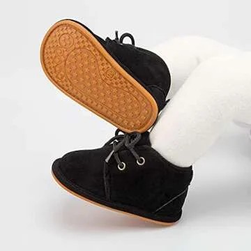 Babelvit Baby Boys Girls Loafers Oxford Shoes Lace Up Sneakers First Walking Shoes PU Leather Moccasins Soft Rubber Sole Boots Unisex Ankle Strap Infant Toddler Newborn Outdoor Sporty Crib Dress Shoes