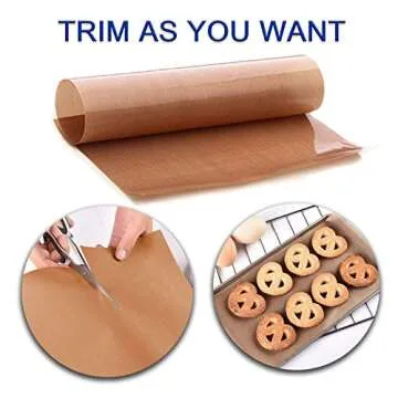 4 Pack PTFE Teflon Sheets for Heat Press - 16 x 20" Reusable Baking Parchment Cookie Paper, Heat Resistant Transfers Non Stick Craft Mats for Artcraft BBQ Grill Barbecue