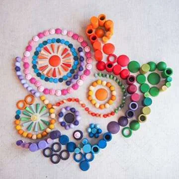 Engaging Wooden Rainbow Loose Parts Sensory Play Toy Set