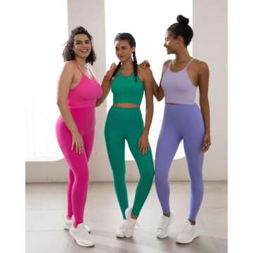 Sunzel Free to Be Tank, Ribbed Crop Tops for Women Summer Tank Tops Cute No pad Racerback Camisole Cropped Workout Gym Yoga Hotpink Golfgreen Splashblue(3pcs) M