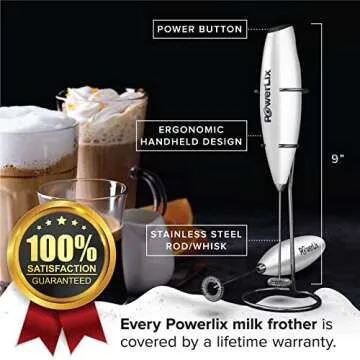 PowerLix Handheld Milk Frother for Perfect Creamy Drinks